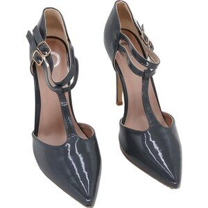 Journee Collection Tru T-Strap Pointed Toe Pumps Gray Stiletto Heels US 8